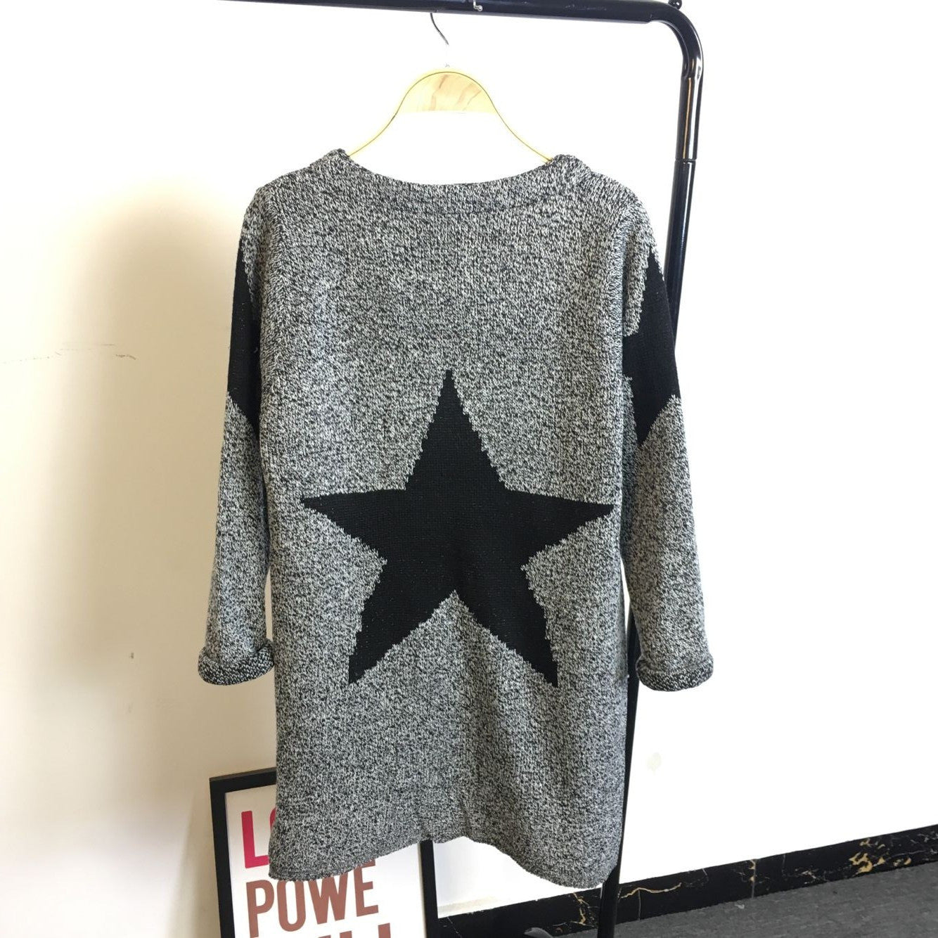 Long Sleeves Print Scoop Regular Cardigan