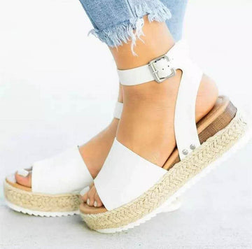 Slip On Platform Espadrille Flat Sandal