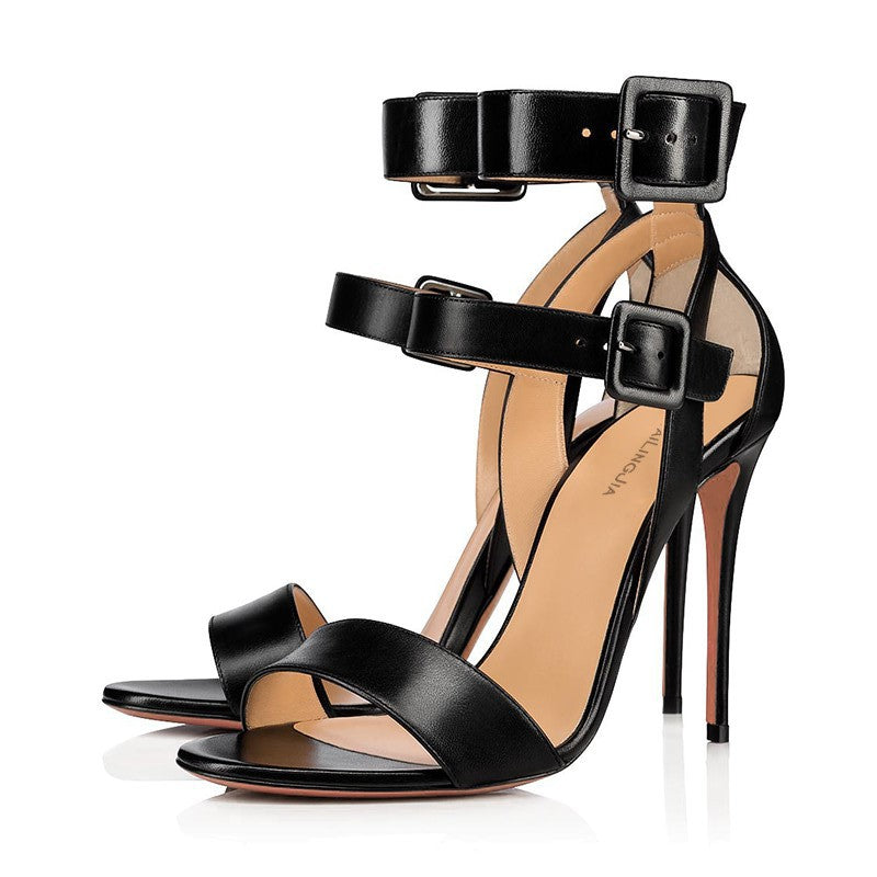 Seductive Sandals | Metallic buckle Sandals | Toe exposure Sandals