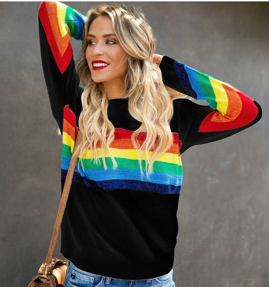 Rainbow Pattern Loose T-shirt