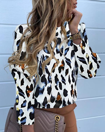 One Shoulder Leopard T-shirt