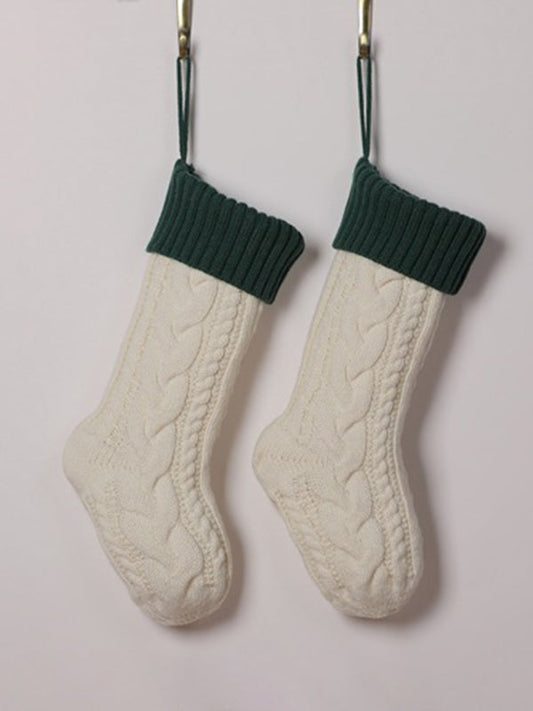 Contrast Color Jacquard Christmas Socks Decoration Accessories-Homeunderwear