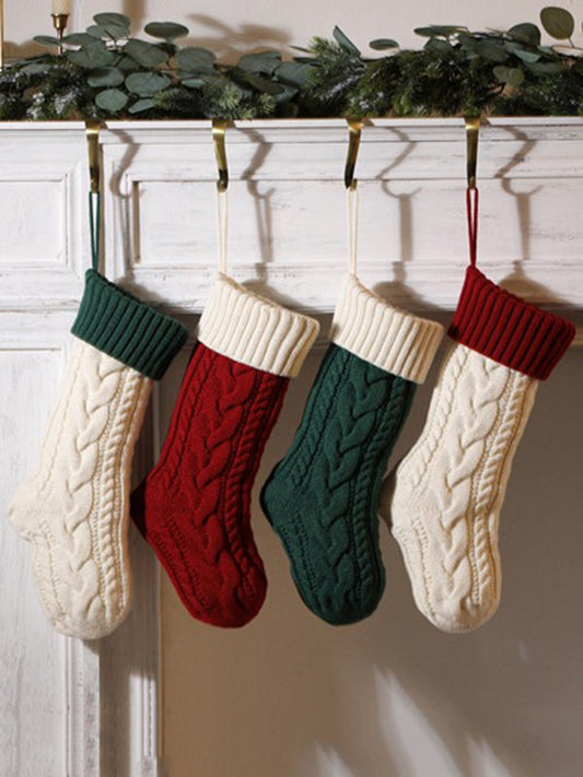 Contrast Color Jacquard Christmas Socks Decoration Accessories-Homeunderwear
