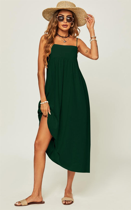 Slip Dress In Dark Green