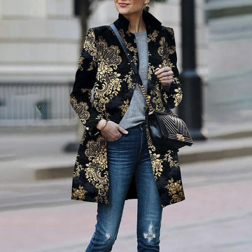 Print Midi Blazer Coat