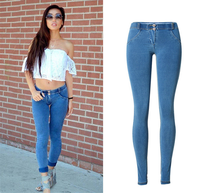 Sexy High Waist Zipper Skinny Bodycon Denim Pants