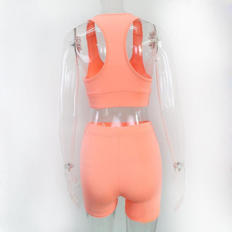 Sexy Candy Color Tank Top High Waist Bodycon Two Pieces Set