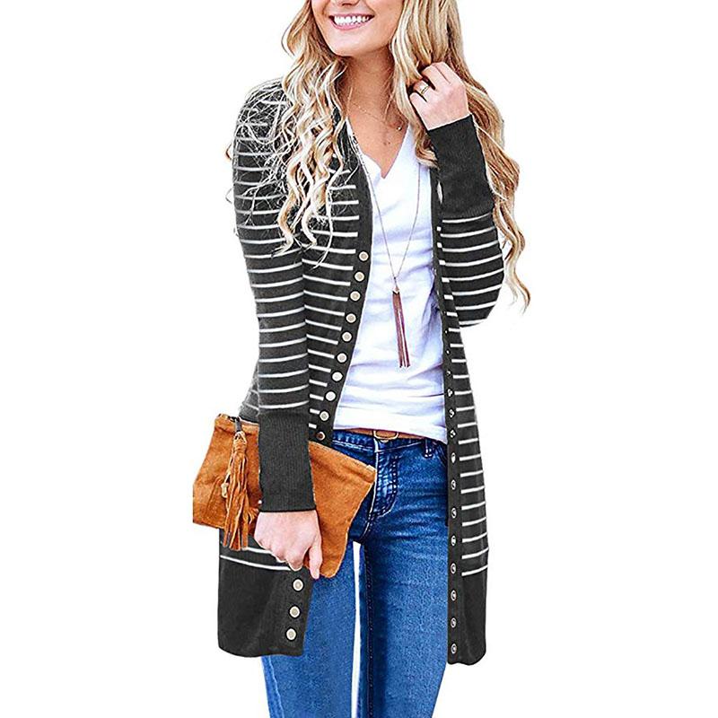 Colorblock Stripes Longline Cardigan