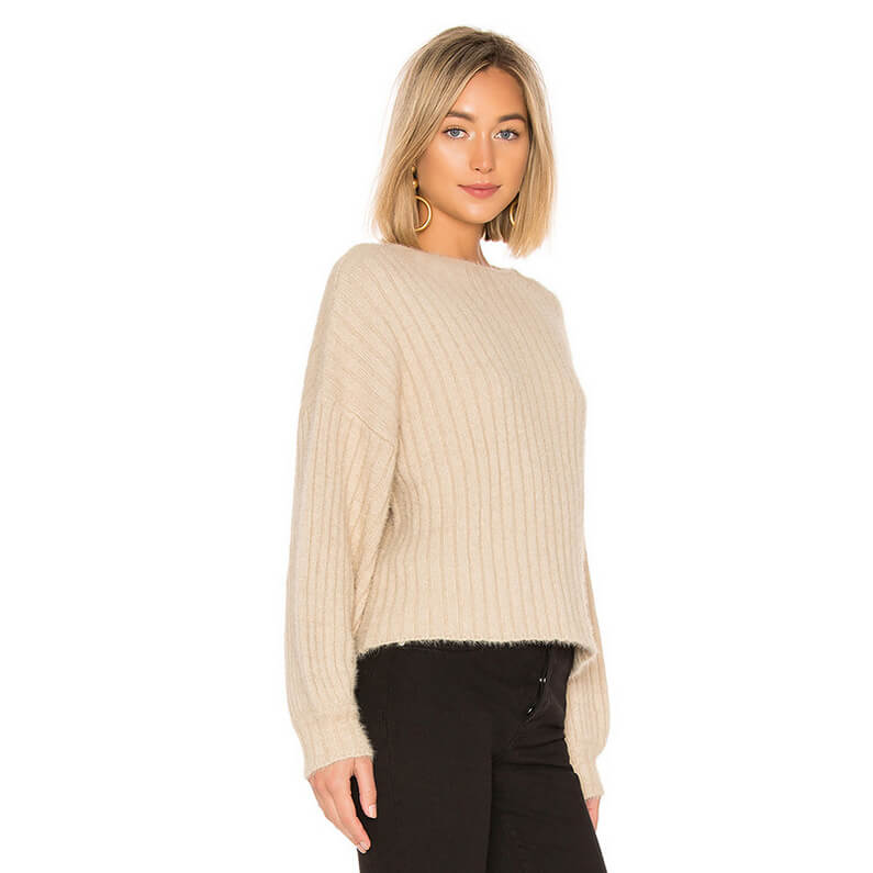 Fashion Oversized Ribbed Knit Pullover Sweaters