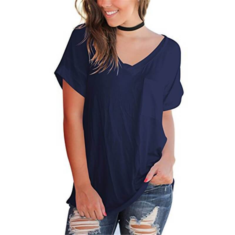 Polka Dots V-neck Loose T-shirt