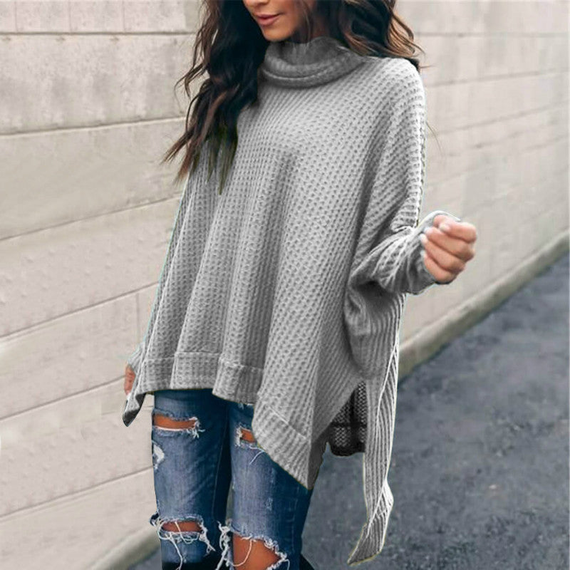 Pile Collar Low High Sweater