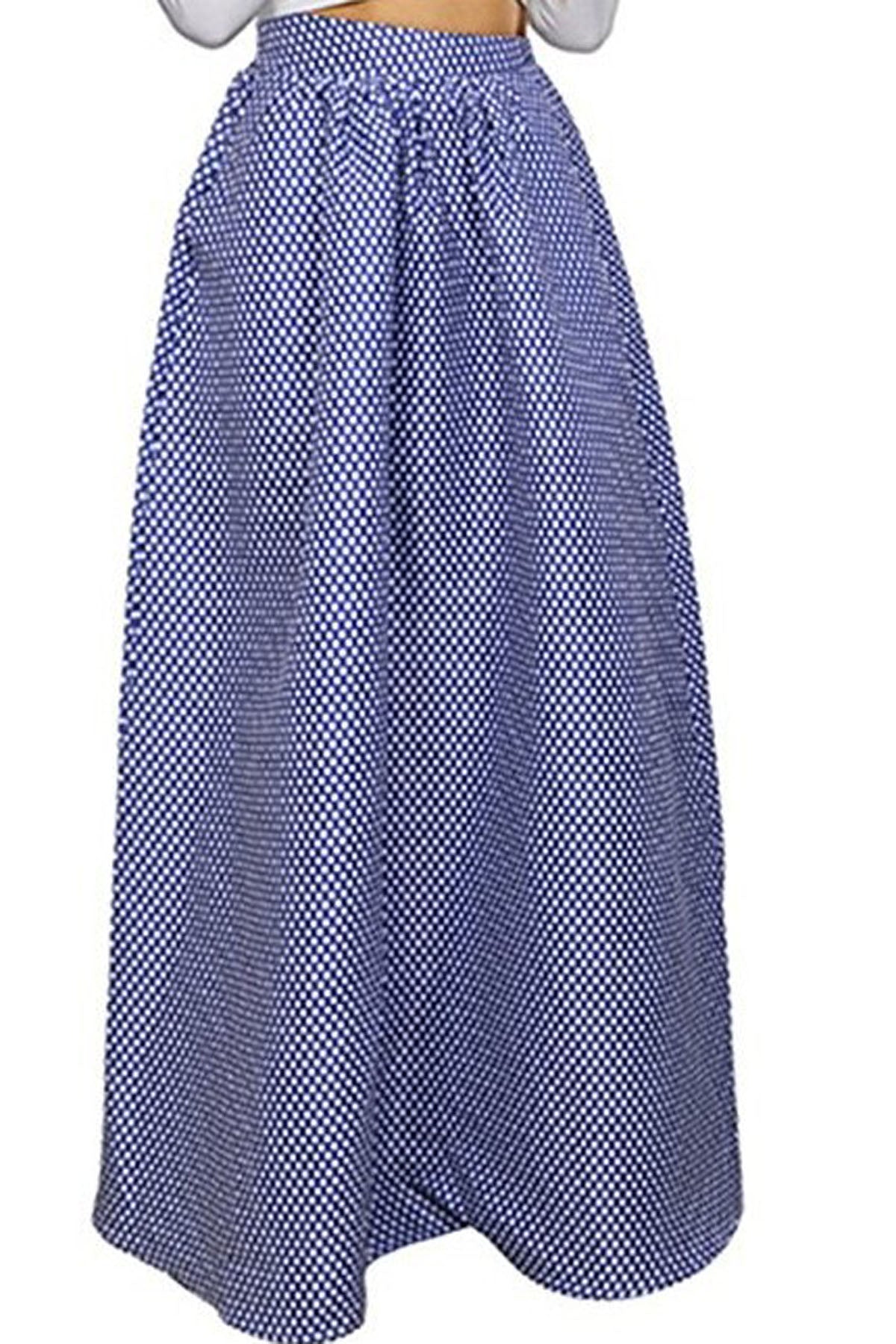 Retro Print Big Swing Loose Long Skirt