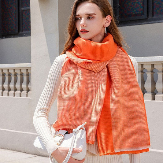 Contrast Color Imitation Cashmere Warm Shawl Scarf