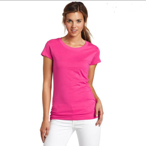 Fashion Pure Color Short Sleeve Soft Cotton T-Shirt