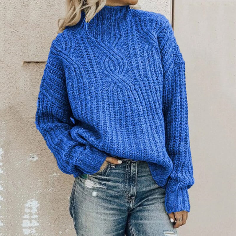 Ribbed Turtleneck Thick Sweater