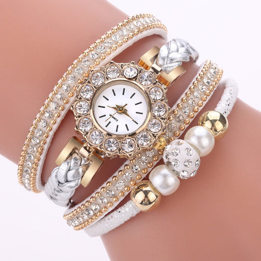 Fashion Pearl Beads Anchor Tassel Bracelet Watch