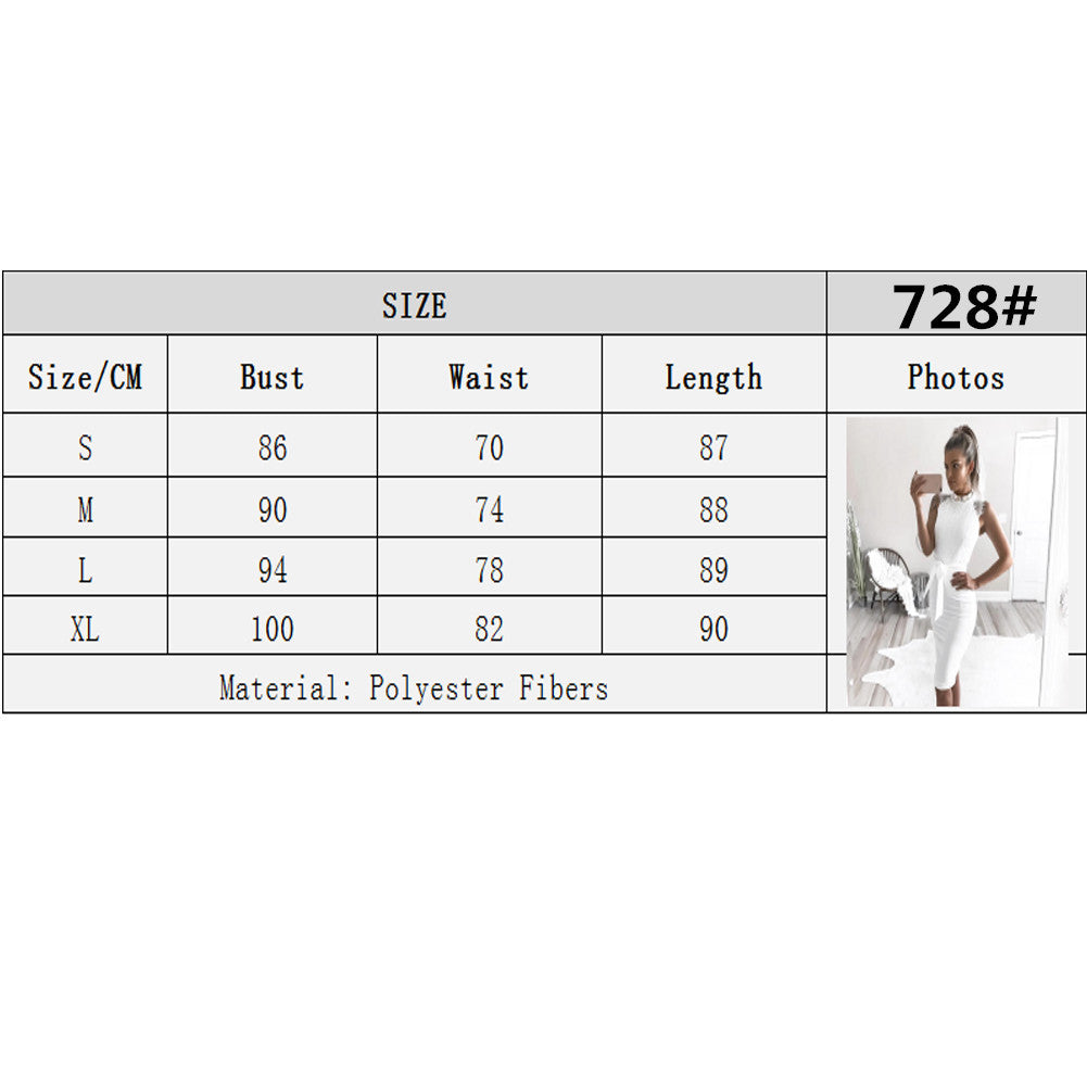 Lace Patchwork Straps Women Knee-length White Dress