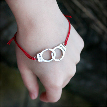 Handcuffs Colored Wax Line Fashion Bracelet