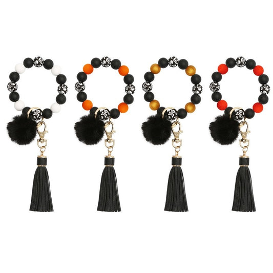 Halloween Skull Beads Tassel Key Chain