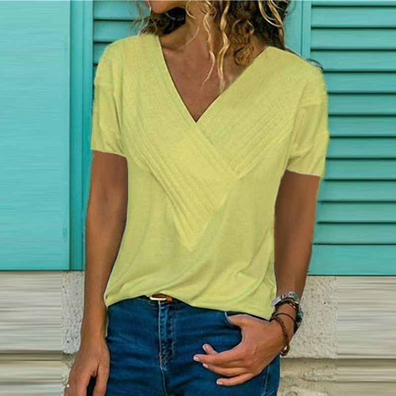 Loose V-neck T-shirt