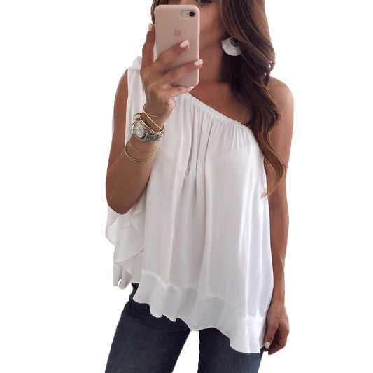 One Shoulder Loose T-shirt