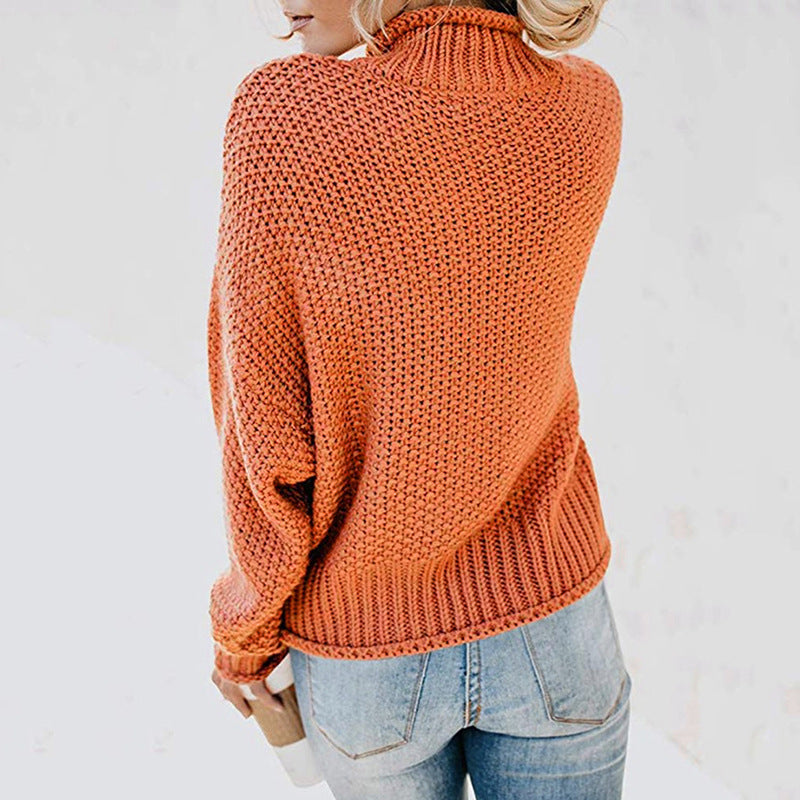 Turtleneck Textured Cozy Women Sweater