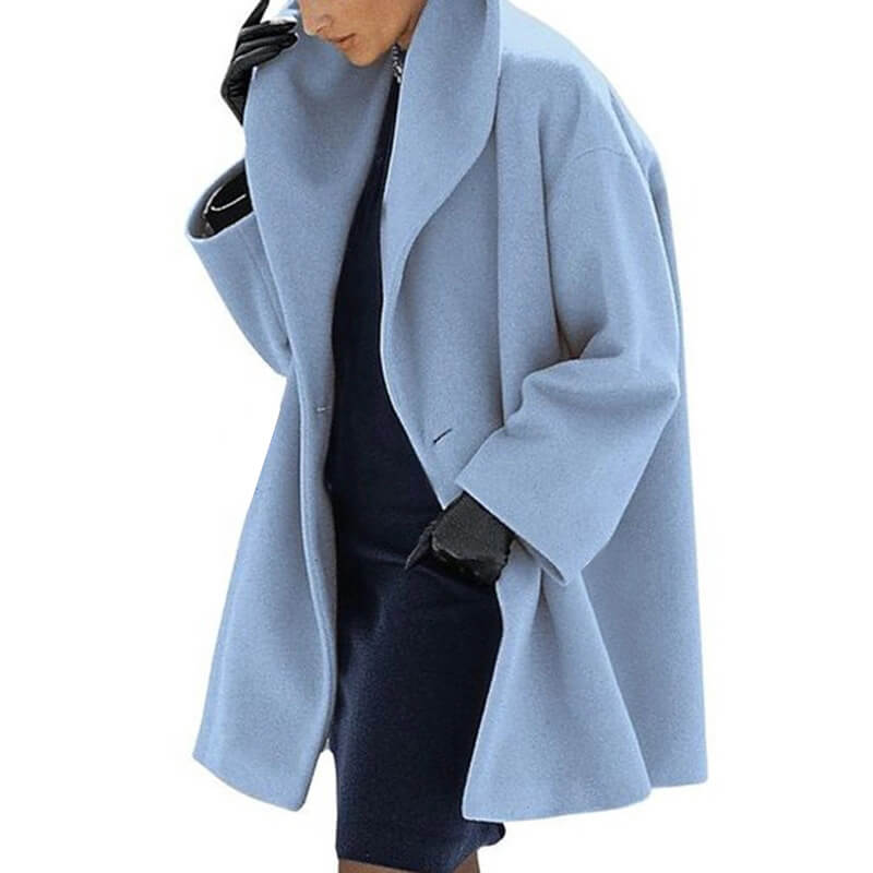 Plain One Button Wool Coat