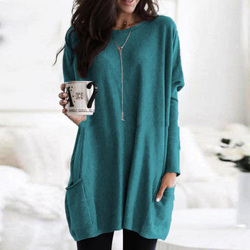 Pure Color Scoop Long T-shirt