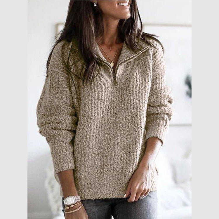 Oversized Half Zip Thick Pullover Knit Sweater