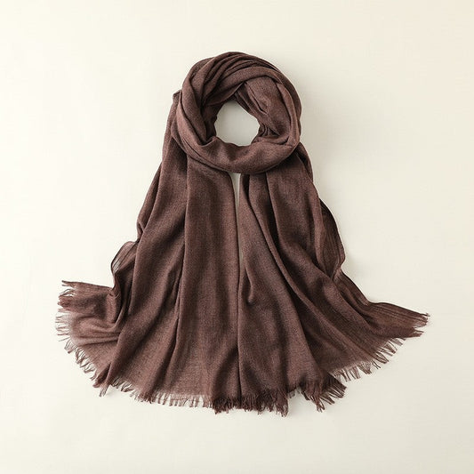 Thin Sun Protection Beach Long Cotton And Linen Scarf