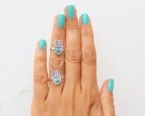 Retro Crystal Hand Shape Ring