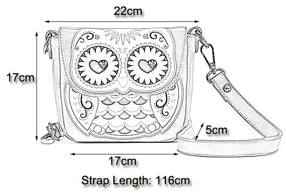 Women Handbag Cartoon Owl Shoulder Bag Messenger Bag