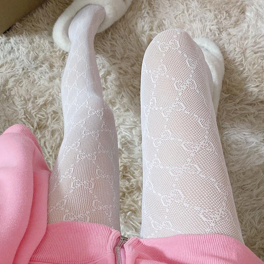 Lace Mesh Stockings Bottomed Stockings Double G Sexy Pantyhose Female JK Silk Stockings