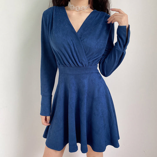 Velveteen Empire Waist Skater Dress