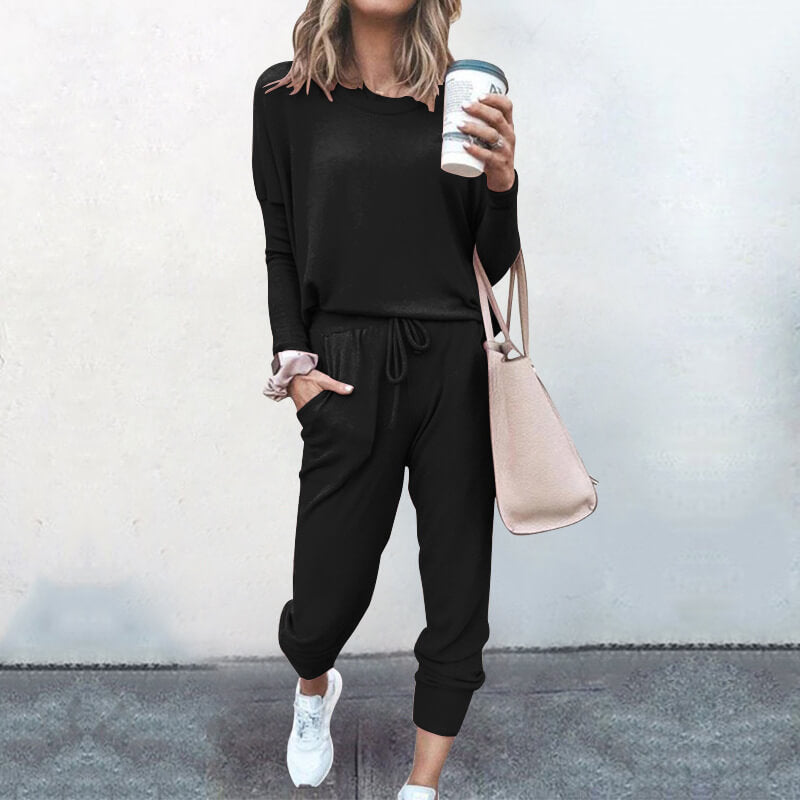 Long Sleeves Blouse Long Loose Pants Set