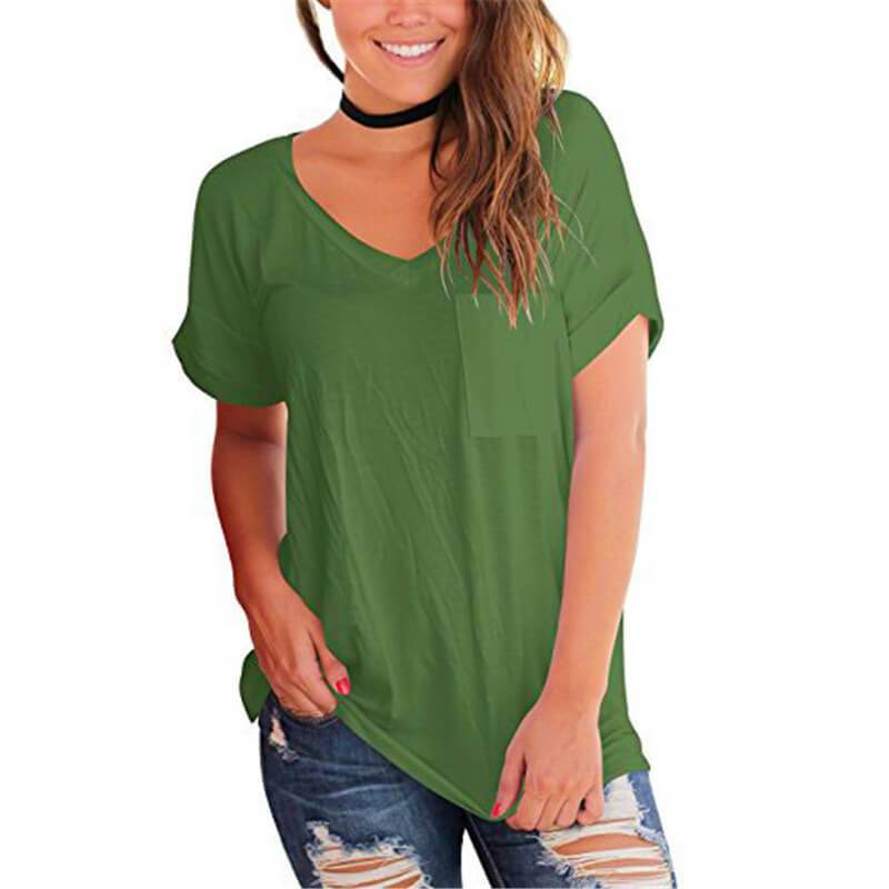 Polka Dots V-neck Loose T-shirt