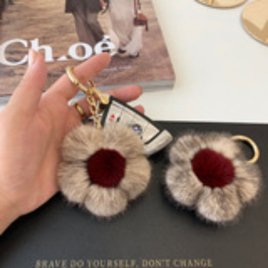 Creative Minimalistic Mink Bag Charm Keychain Accessory