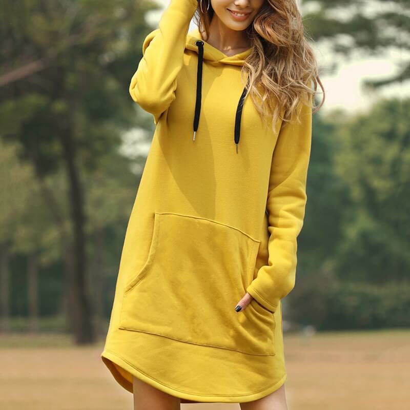 Drawstring Oversized Hoodie Dress