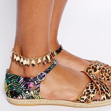 Fashion Leaves Tassels Anklet