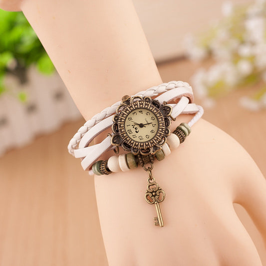 Retro Style Key Pendant Multilayer Watch