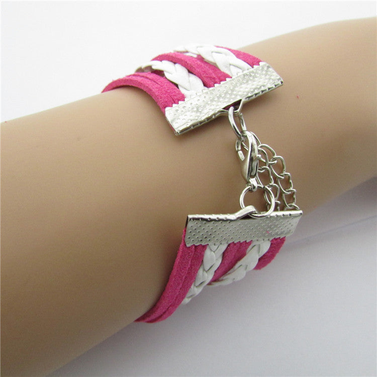 Retro Heart Hand-made Leather Cord Bracelet