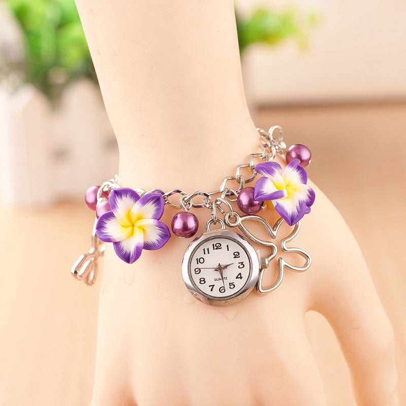 Flower Pearl Butterfly Watch