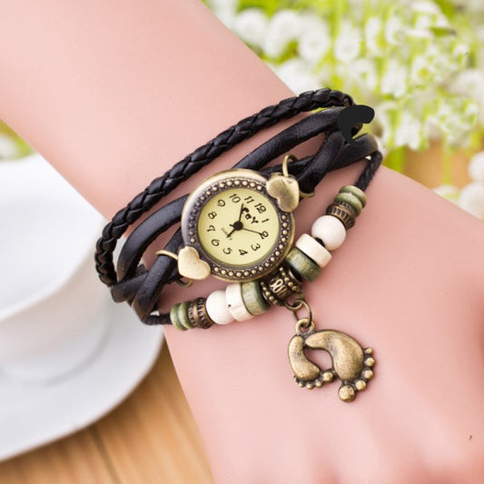 Punk Style Foot Decorate Multilayer Watch