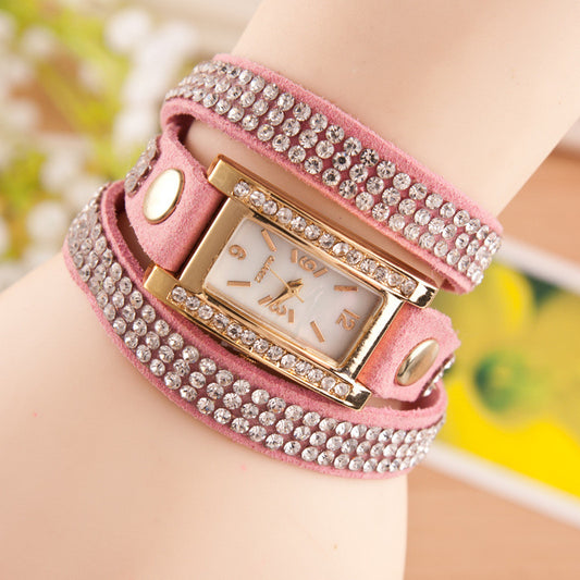 Square Dial Crystal Fashion Watch