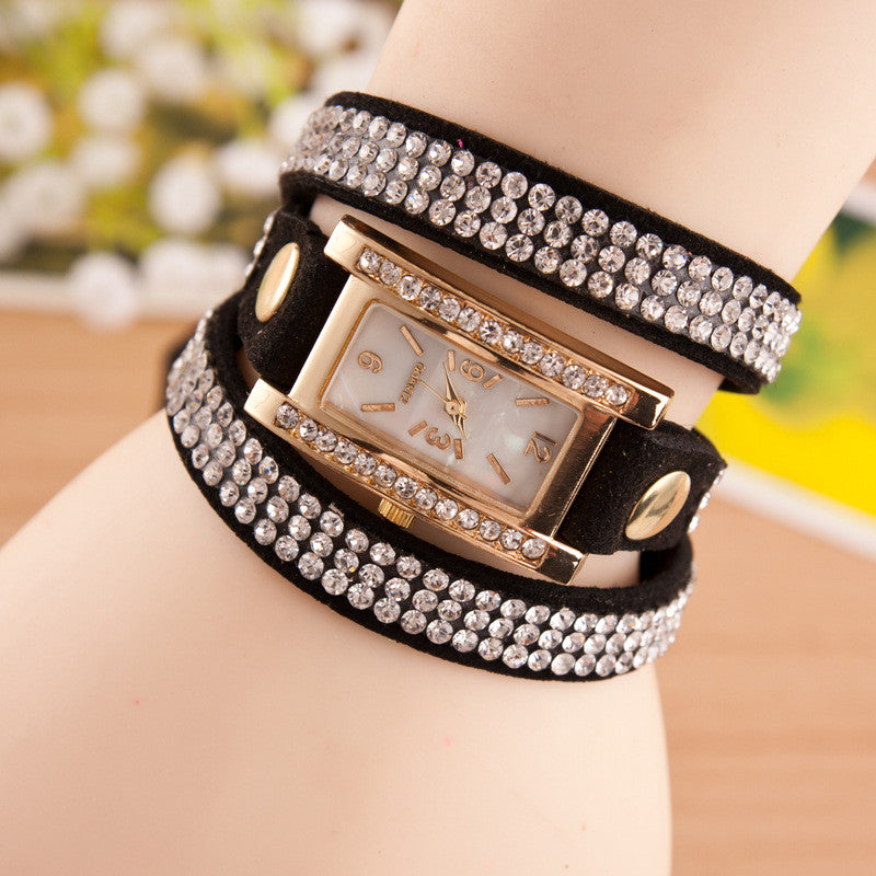 Square Dial Crystal Fashion Watch