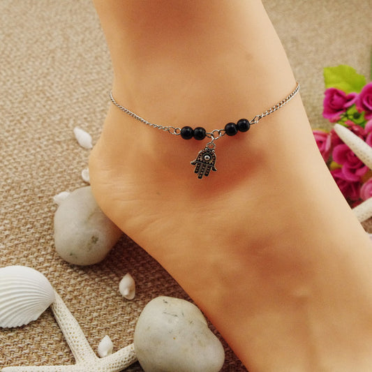 Bead Hand Tassel Anklet