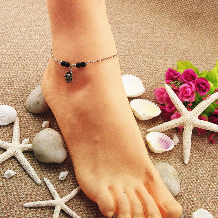 Bead Hand Tassel Anklet