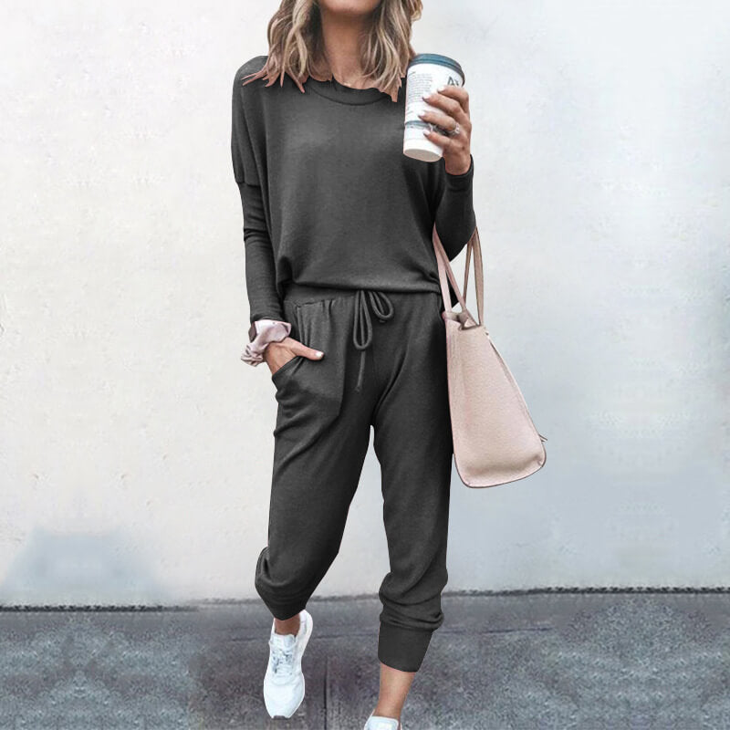 Long Sleeves Blouse Long Loose Pants Set