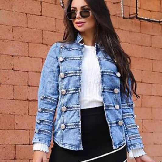 Fashion Double Breasted Denim Jacket