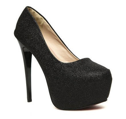 Round Toe Platform Super High Stiletto Heels Prom Shoes